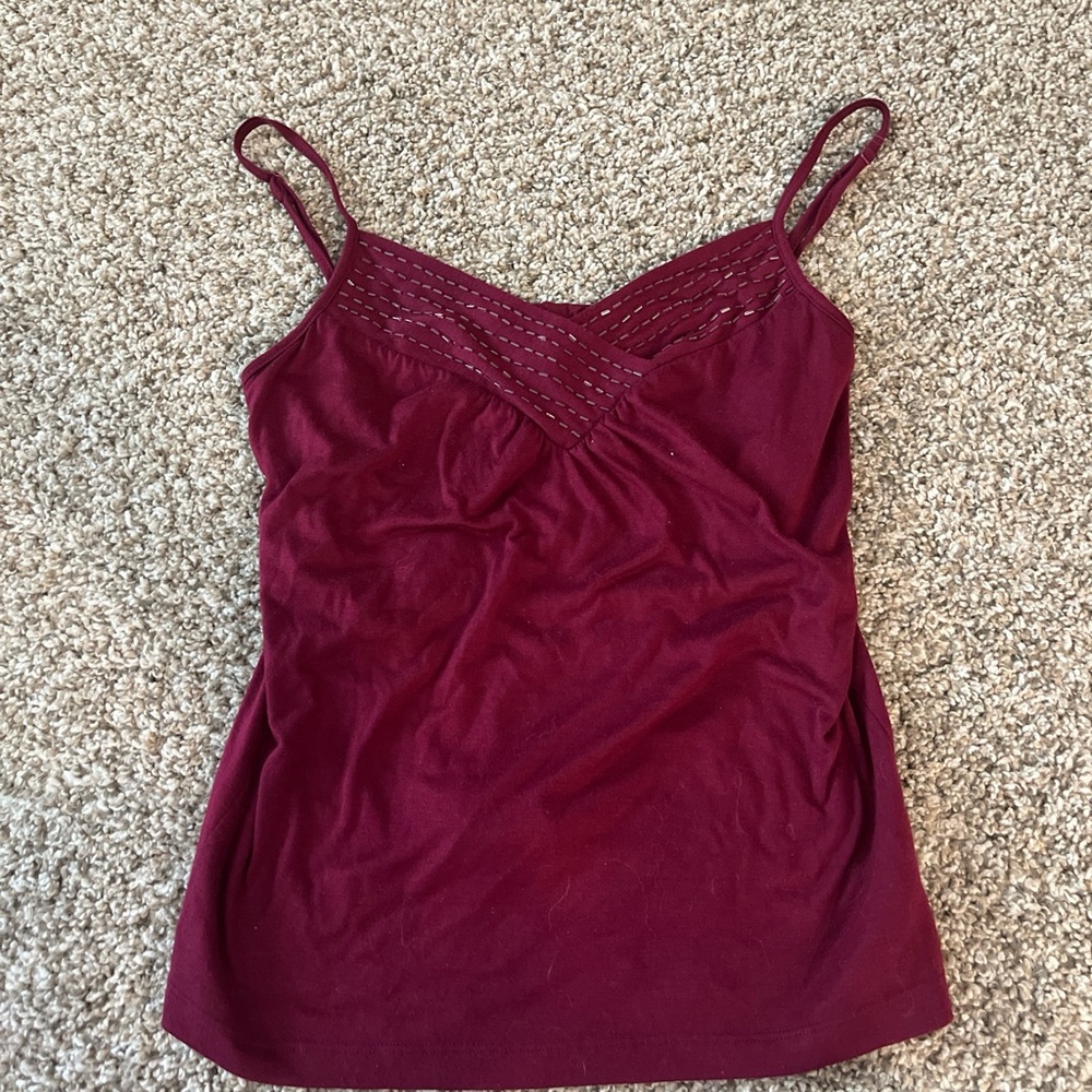 Xhilaration Red Fitted Camisole with Beaded Trim